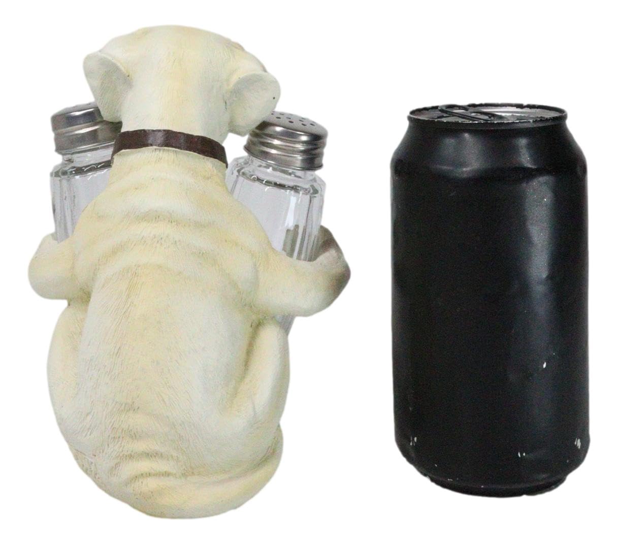 Ebros Pup And Spice Cute Wide Eyed Labrador Puppy Dog Hugging Glass Salt And Pepper Shakers Holder Figurine Whimsical Cartoon Pet Fawn Labradors Decor Statue