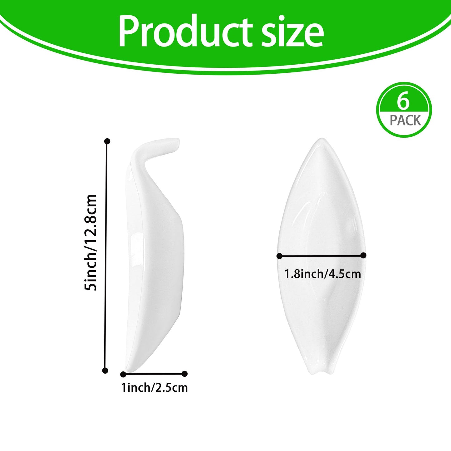6Pack Porcelain Tasting Spoons,Caviar Bowl,5inch V Shaped Spout Dipping Bowls,Multifunctional Sample Spoons with Handle,for Weddings Party Restaurant Caviar Appetizer Ketchup Sauce