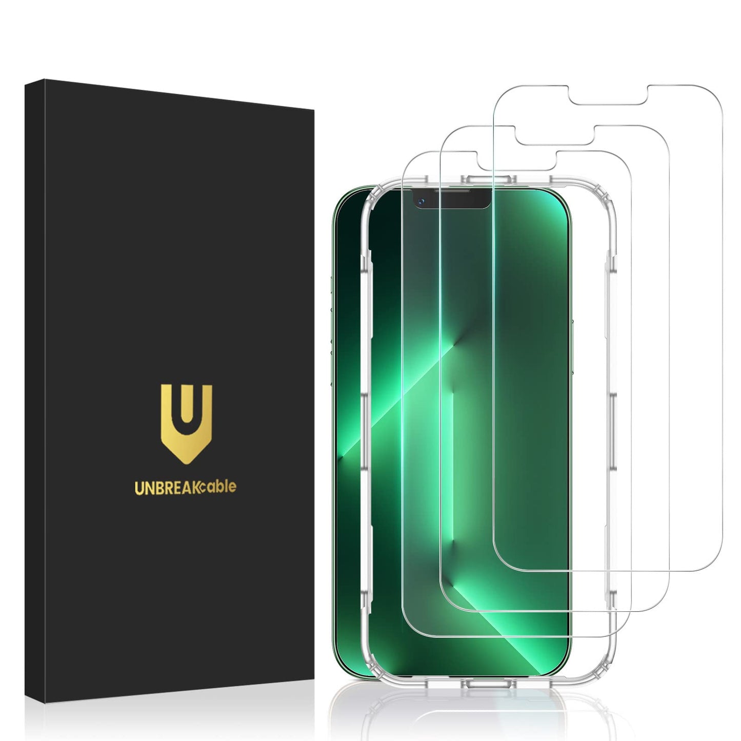 UNBREAKcable Shatterproof Tempered Glass Screen Protector for iPhone SE 2022/SE 2020, iPhone 8/7 [3-Pack] [99.99% HD Clear] [Easy Installation Frame] [9H Hardness][Bubble Free] for Apple 4.7''