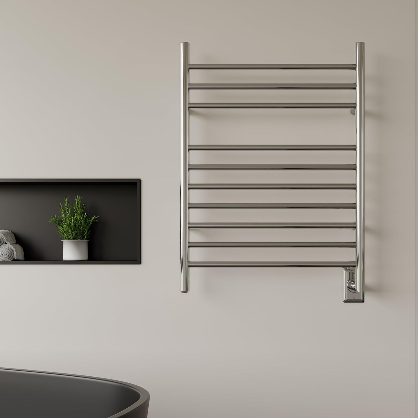 HEATGENE Towel Warmer Wall-Mounted Hardwired Heated Towel Rack Hot Towel Bar Brushed