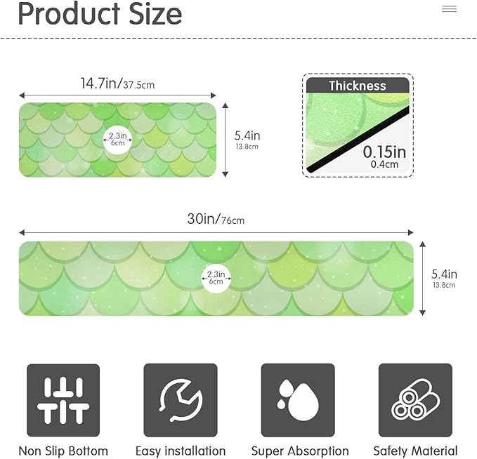 Kitchen Sink Splash Guard 2 PCS 14.7 Inch Sink Faucet Mat Splash Guard