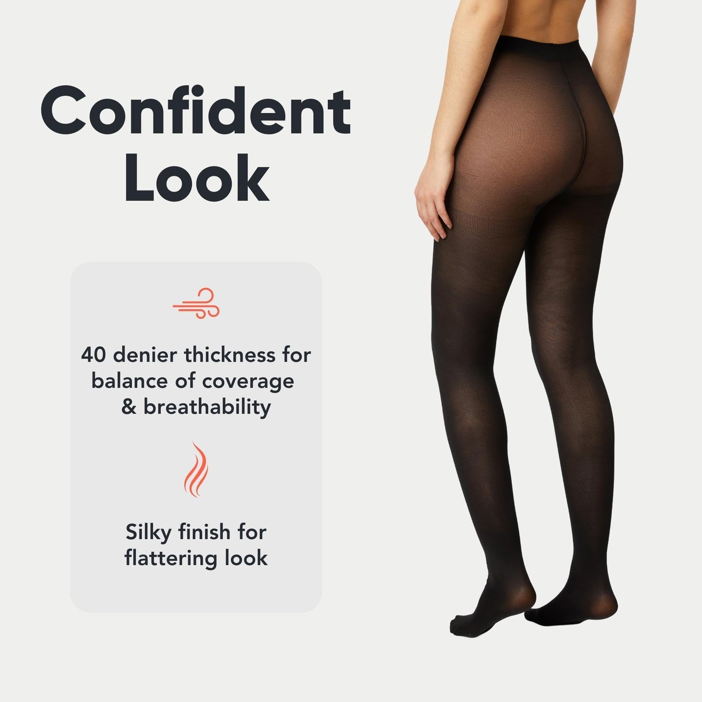 FM London 5-Pack Tights for Women - Comfortable Women's Tights with Stretch Fit Design - 40 Denier - Available in Black, Nude & Navy Colours - Soft and Durable Construction for All Occasions