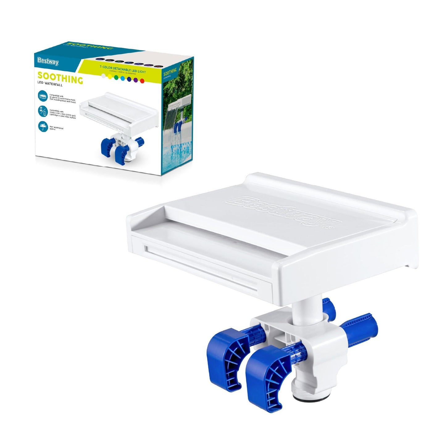 Bestway | Soothing LED Pool Waterfall for Above Ground Pools, 34.5cm x 249cm x 32cm