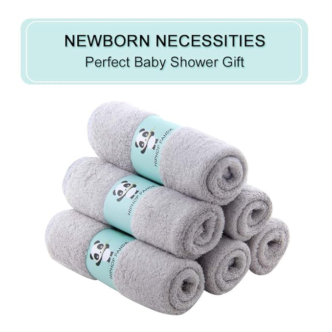 HIPHOP PANDA Baby Washcloths, Rayon Made from Bamboo