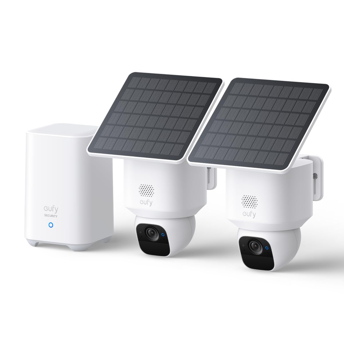 eufy Security SoloCam E30, 2-Cam Pack Kit, Security Cameras Wireless Outdoor, Solar Camera Outdoor Wireless, 360° Pan, AI Tracking, 2K Clarity, No Monthly Fee, Built-in Local Storage (Up to 16TB)