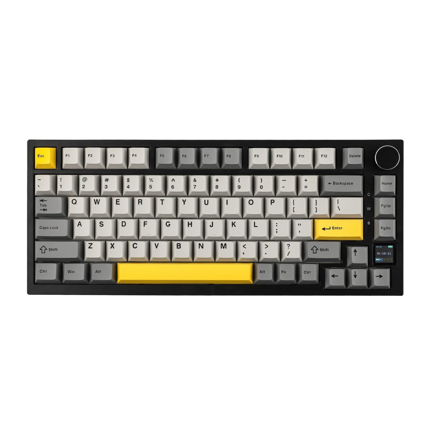 EPOMAKER Ajazz AK820 Pro 75% Wireless Mechanical Keyboard with TFT Smart Display&Knob, Gasket-Mounted Gaming Keyboard, Bluetooth/2.4GHz/USB-C Wired (Purple, Gift Switch)