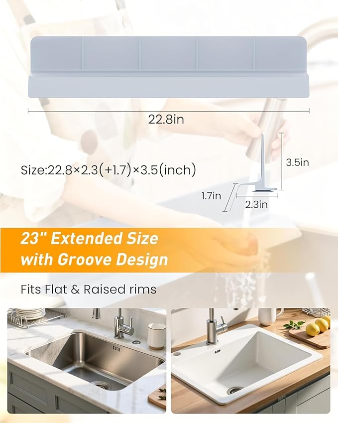Kitchen Sink Splash Guard 18" Silicone Water Guard