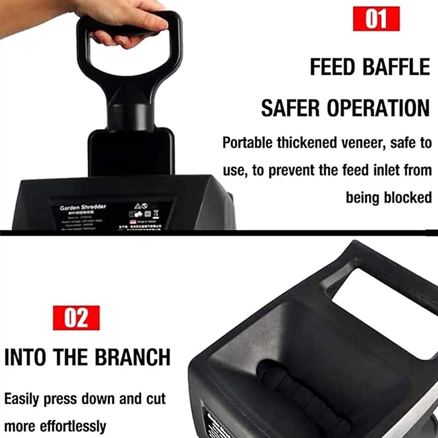 2400W Electric Wood Chipper, 4500rpm Portable Tree Branch Shredder, with 50L Collection Bag&30m Power Cord, 40mm Cutting Direct, Overload Protection Switch, for Shredding Hedge Scrap, Bush Waste