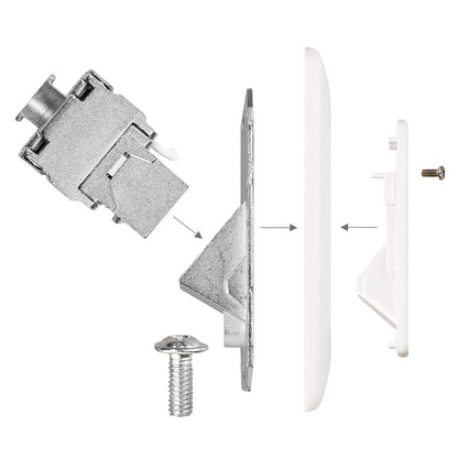 kwmobile Keystone Module Kit - Includes (8) CAT6A Shielded Keystone Jack RJ45 Ethernet Module 10G + (4) 2-Port Wall Plate and Shielded Metal Housing