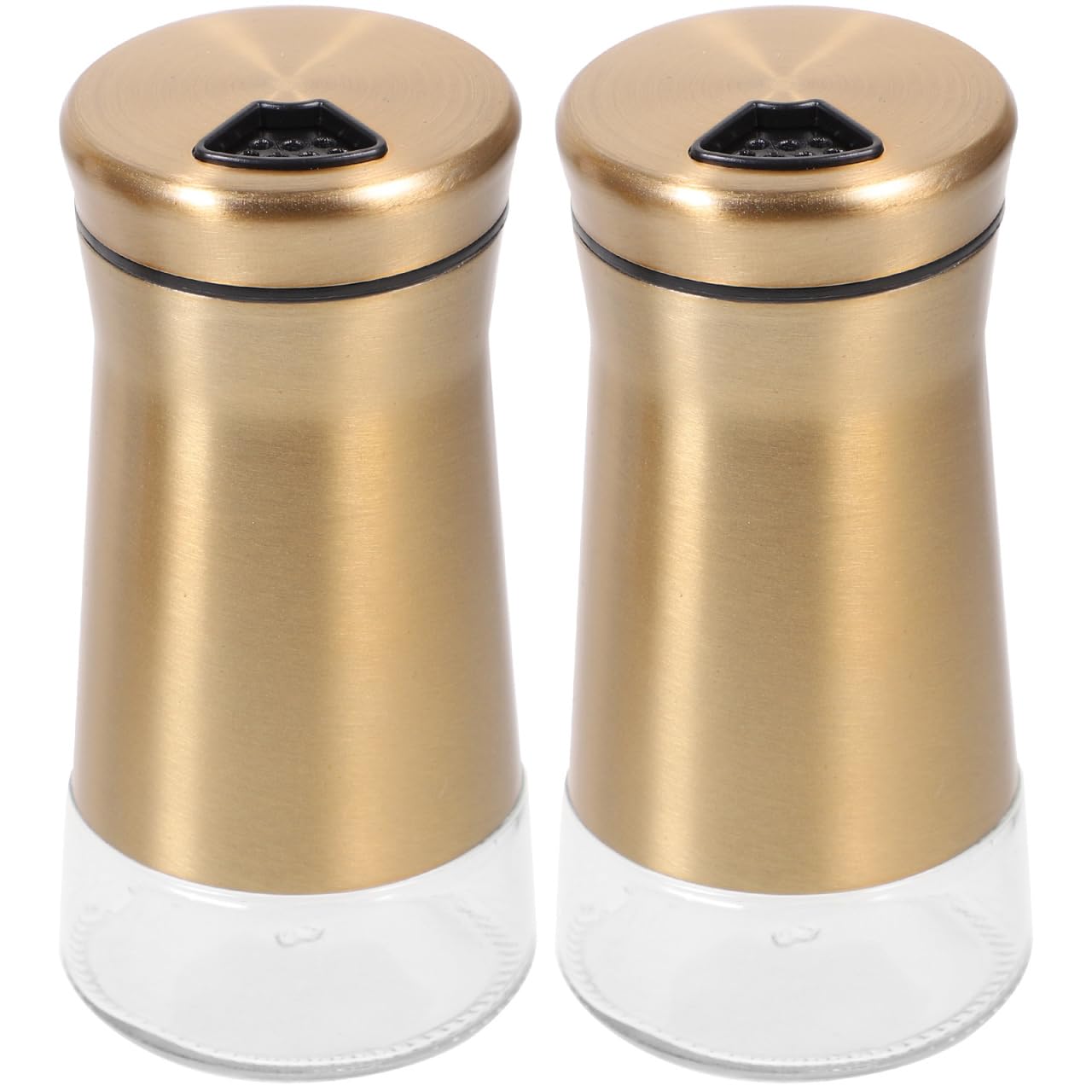 HOLIDYOYO Stainless Steel Seasoning Bottle Set 2Pcs 4.52In Glass Spice Shakers Salt and Pepper Jars for Home Kitchen Table Condiment Holder