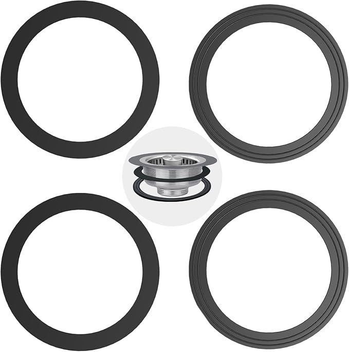 RQYEKDO 2PC Kitchen Sink Strainer Seal Rings, Fits Standard 3-1/2 inch Sink