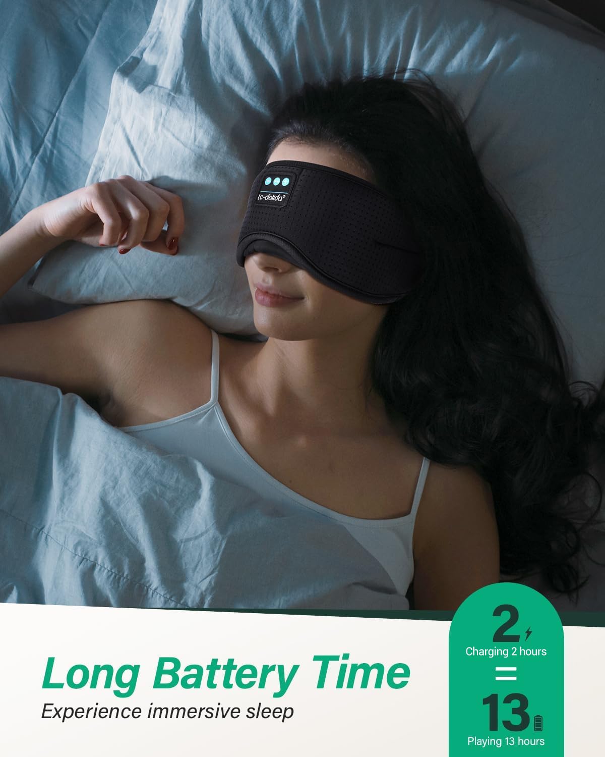 LC-dolida Sleep Headphones, White Noise Bluetooth Sleep Mask 3D Wireless Timing Eye Mask for Sleeping, Sleep Mask with Bluetooth Headphones for Side Sleepers Travel Yoga, Cool Gadgets for Men Women