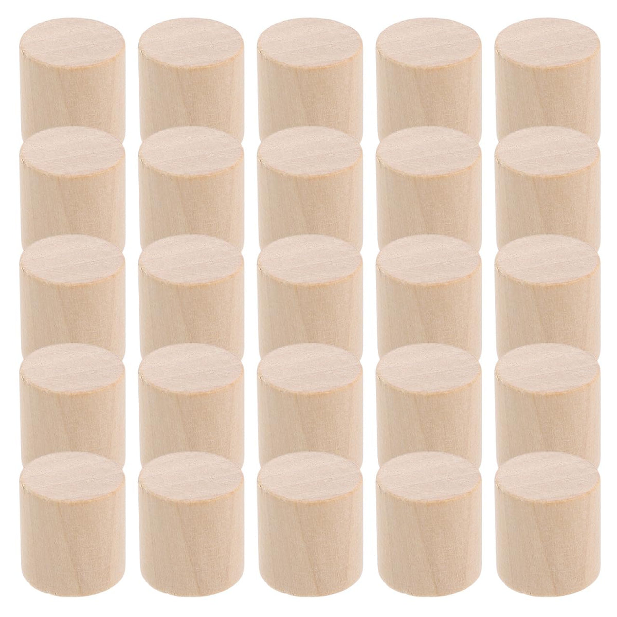 TOPPERFUN 50pcs Unfinished Wooden Blocks Solid Wood Crafting Cylinders for Projects Painting Educational Use and Model Making