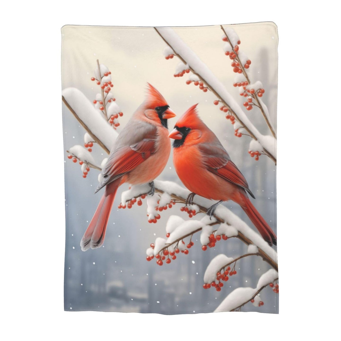Turamurra Cardinal Birds Throw Blanket for Girls Women 60"x50" Super Soft Warm Flannel Blankets for Couch Sofa Decor Valentines Cardinal Gifts for Kids Adults