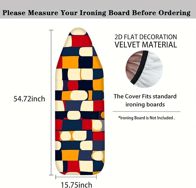Nuxovilar Abstract Colorful Geometric Blocks Ironing Board Cover, This Cover