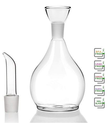 HAIZEEN 18ounce/ 550 ml Olive Oil Dispenser Oil Bottle Glass with No Drip Bottle Spout