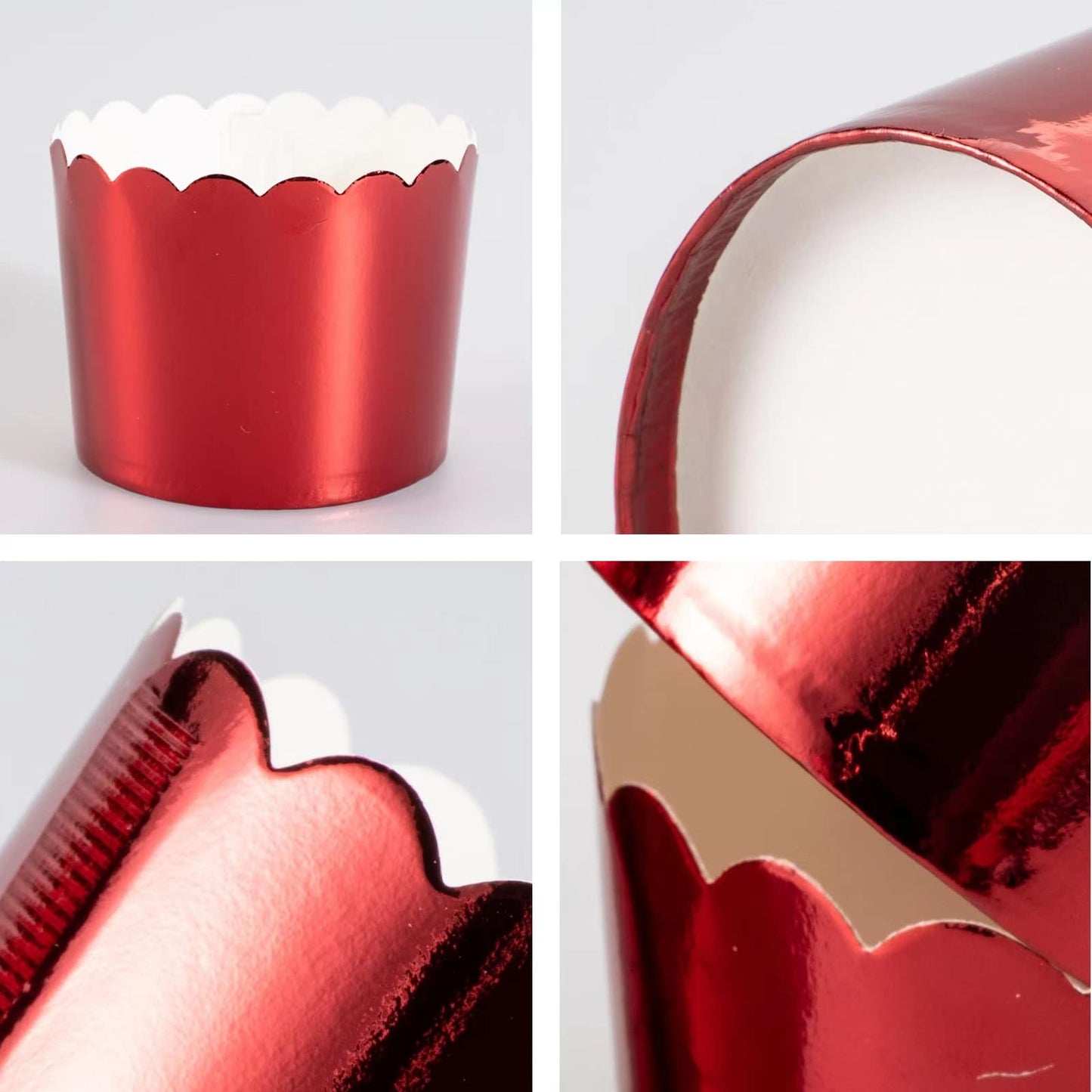 Paper Baking Cups, 50pcs Cupcake Liners Red Muffin Liners Greaseproof Disposable Bulk Cupcake Wrapper, 6 oz Standard Jumbo Muffin Cups for Halloween Christmas Parties by Dootafy