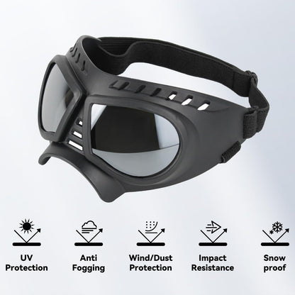 NAMSAN Dog Goggles Eye Protection Dog Sunglasses Anti-UV Goggles Windproof Puppy Goggles with Adjustable Flexible Straps for Small/Medium Dogs (Silver)