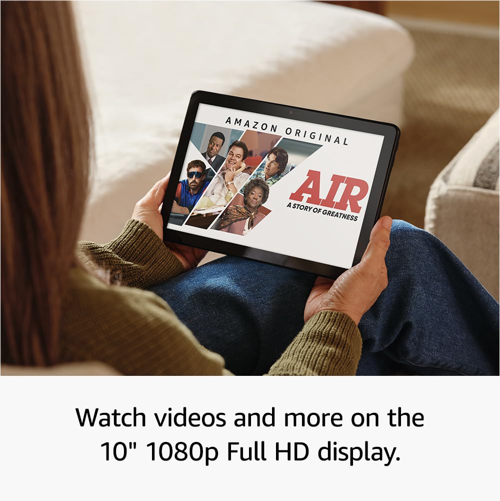 Amazon Fire HD 10 tablet (newest gen), built for relaxation, 10.1" vibrant Full HD screen, octa-core processor, 3 GB RAM, up to 13-h battery life, (2023 release), 32 GB, Lilac, with adverts