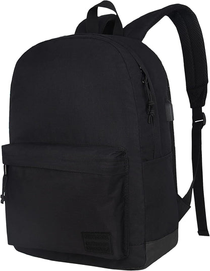 SUPACOOL Casual Laptop Backpack for Men and Women, Classic backpack for College Travel Work, Lightweight Pack Back(black)