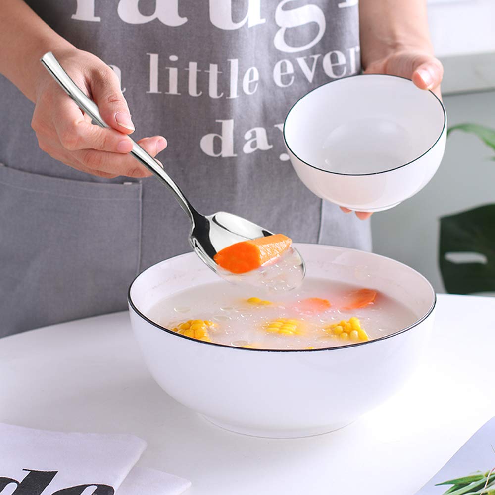 Idomy 8-Piece Stainless Steel Buffet Serving Spoon, Large Serving Spoon