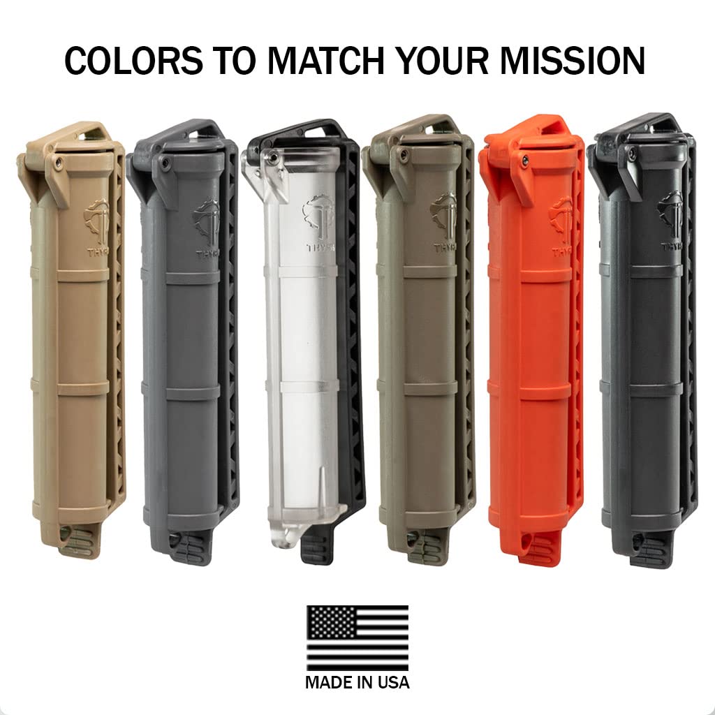 Thyrm CellVault Battery Storage (Flat Dark Earth) Case for AA, AAA, CR123 batteries, survival gear, matches, Made in USA