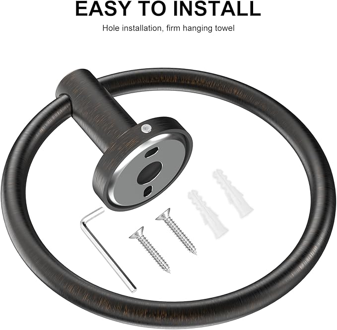 SetSail Towel Holder for Bathroom Wall Screw-in Towel Ring Stainless Steel Hand