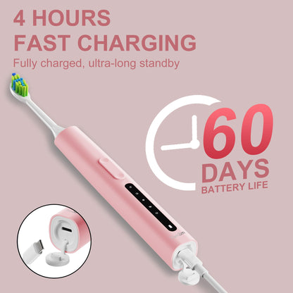 7AM2M Sonic Electric Toothbrush for Adults and Kids, 40000VPM Power Toothbrushes, USB-C Rechargeable with 4 Brush Heads, 5 Modes, 2 Minutes Built in Smart Timer, One Charge for 60 Days (Black)