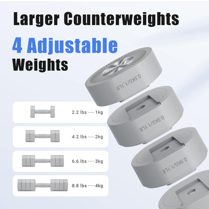 MERACH Dumbbell Set of 2, Adjustable Weight, Anti-slip Handle, Macaron Colors, Each 2.2/4.4/6.6/8.8 lbs, 4 in 1 Hand Weights for Women at Home