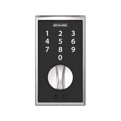 SCHLAGE BE375 CEN 622 Touch Keyless Touchscreen Electronic Deadbolt Lock, Matte Black