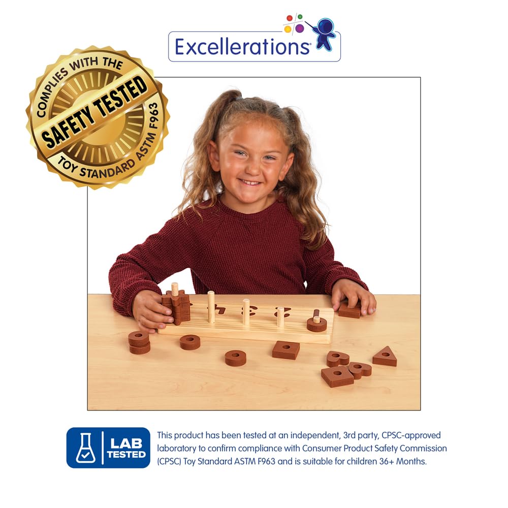 Excellerations Wooden Shape Number Counter - Natural