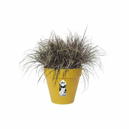 elho Loft Urban Round 25 - Large Plant Pot Outdoor - 100% Recycled Plastic - Ø 24.5 x H 22.0 cm - Yellow/Ochre