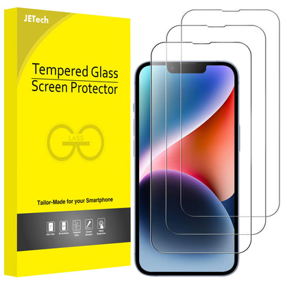 JETech Full Coverage Screen Protector for iPhone 16e 2025, iPhone 13/13 Pro 6.1-Inch, Tempered Glass Film with Easy Installation Tool, Case-Friendly, HD Clear, 3-Pack