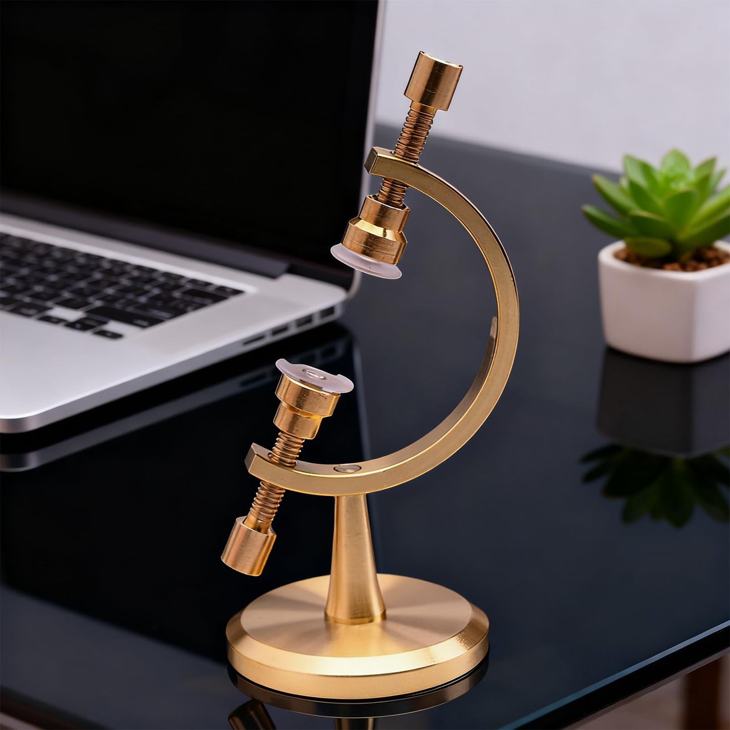 Rock Stands for Display - Adjustable Globe Holder with Padded Clip | Crystal Ball Stand for gemstone, Fossils, Minerals, Specimens, Collectibles, Ideal Art Craft Decoration for Table, Shelf, Bookshel