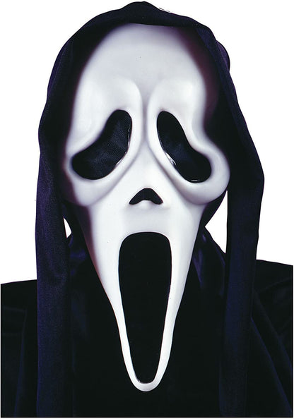 Scream 4 Ghost Face Mask With Shroud - Adult Accessory, Black Halloween Halloween
