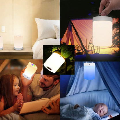 Fedetkey Night Light,LED Touch Control Chargeable Smart Bedside Table Lamp,RGB Color Changing Modes for Baby Kids Bedroom,Office,Camping