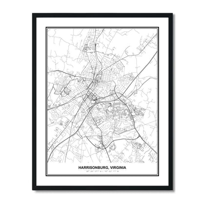 Susie Arts 11X14 Unframed Harrisonburg Virginia Wall Art Map Metropolitan City Road View Abstract Street Print Poster Decor Home Office sdm134