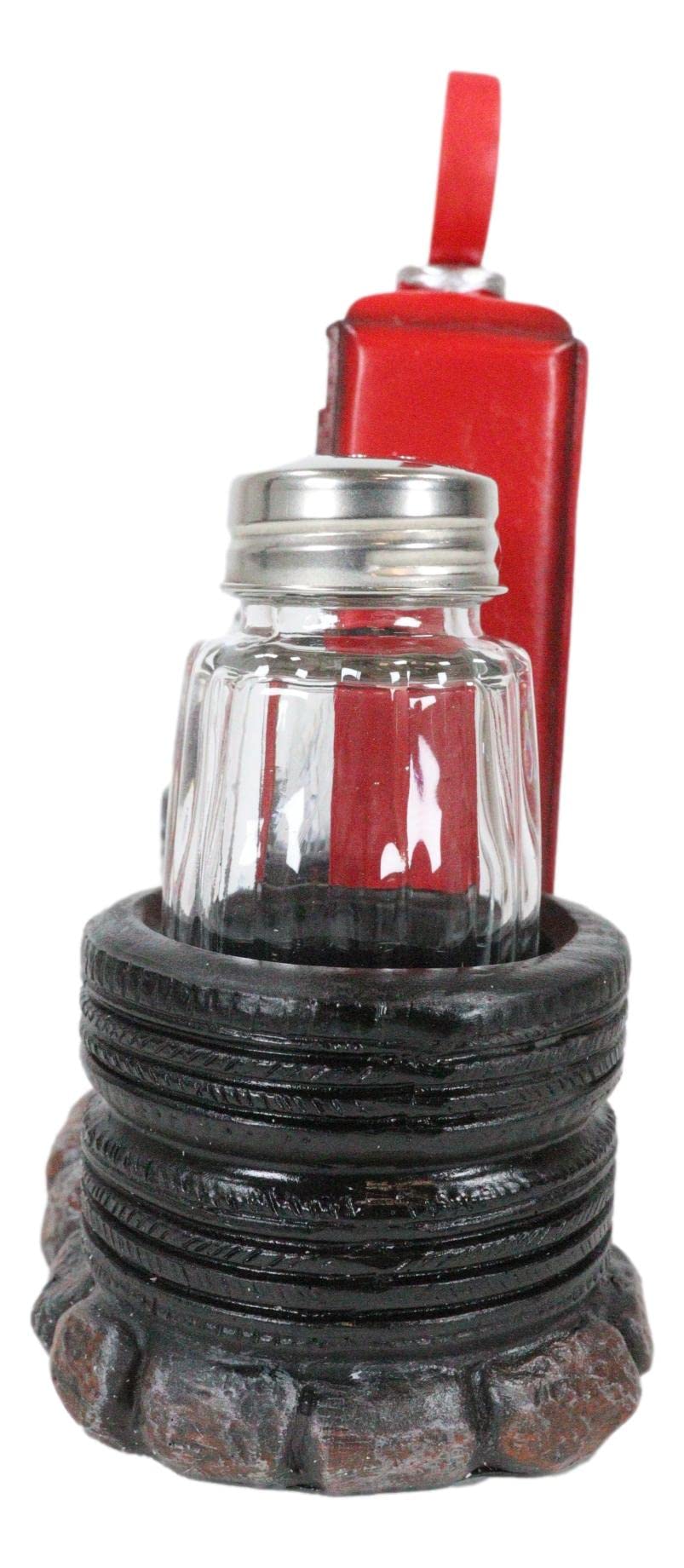 Ebros Gift Vintage Nostalgia Route 66 Highway Stop Old Fashioned Red Gas Pump Station Salt And Pepper Shaker Holder Figurine Cross Country Road Trip Lovers Kitchen Accent