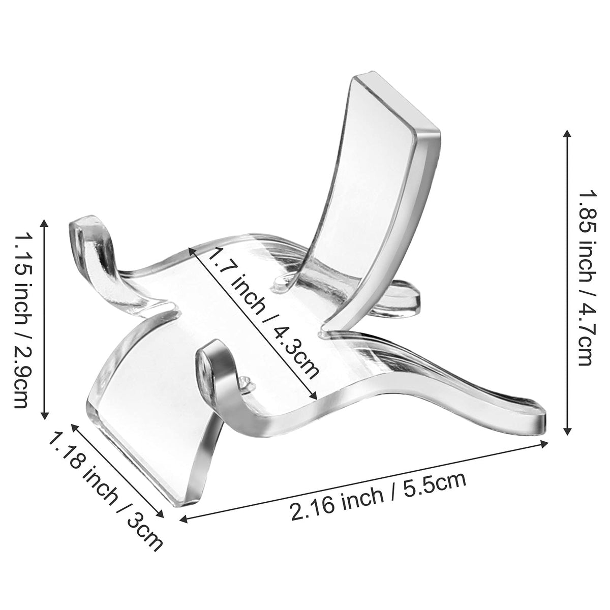 Jetec 20 Pcs Acrylic Rock Display Stand Crystal Holder Easel Stands Rock Display Stands Clear Pedestal Holders Collectibles for Geodes Mineral Agate Coral (Medium)