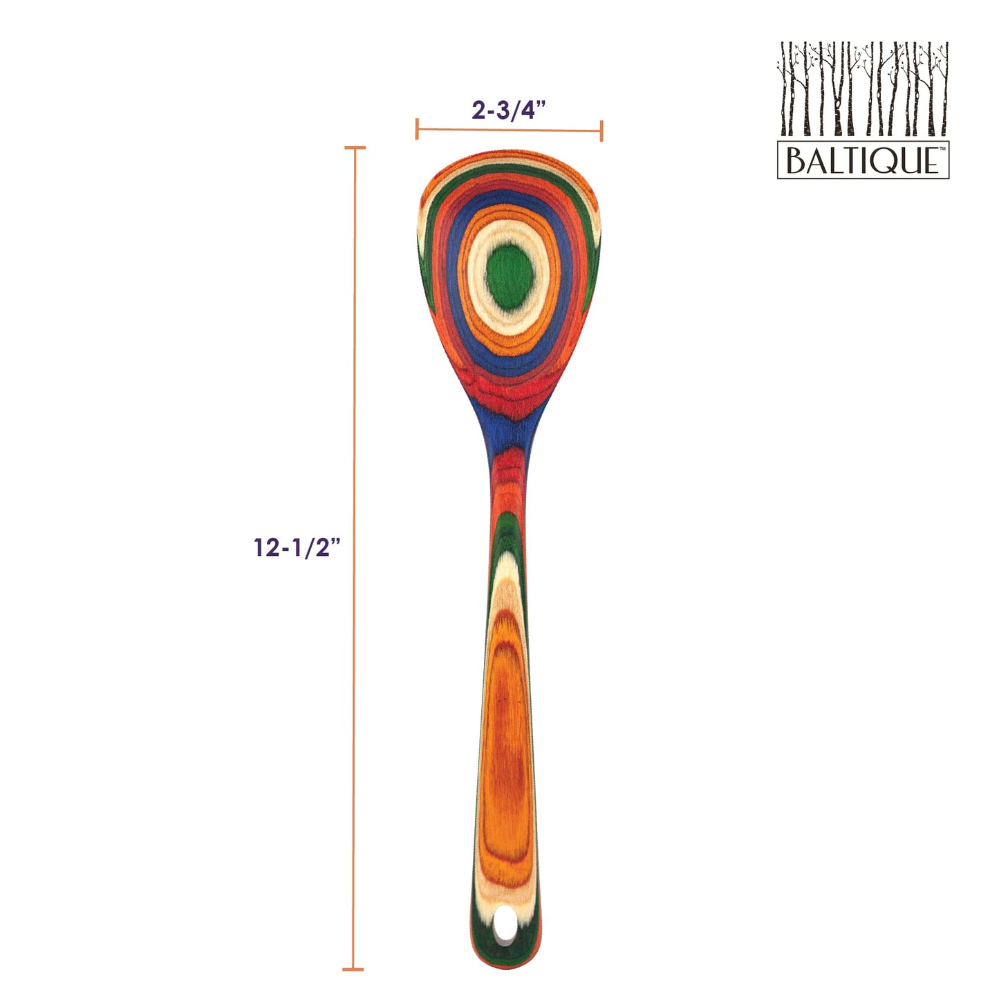 Totally Bamboo Baltique Marrakesh Collection 12-1/2" Wooden Cooking Spoon, Safe for Nonstick