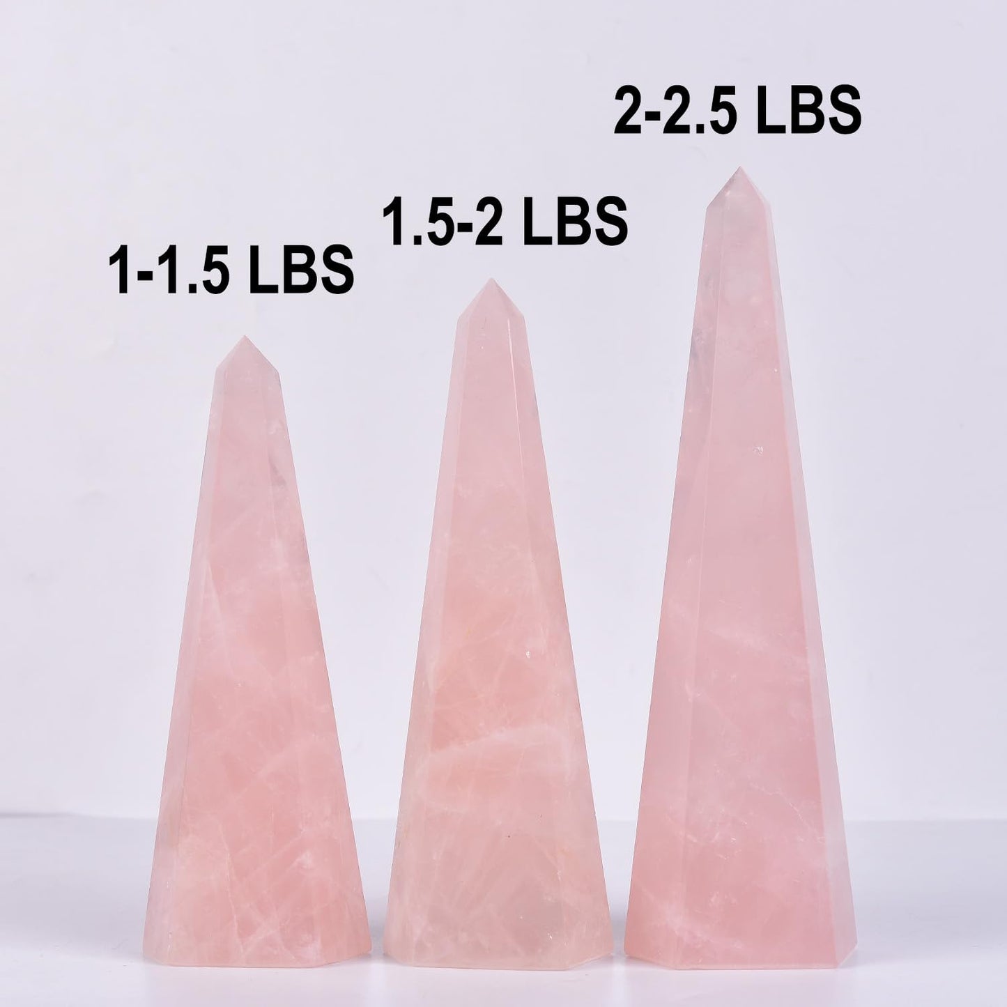 SMOHEAL Rose Quartz Large Crystal Tower Natural Pink Healing Crystal Point Wand Obelisk for Reiki Meditation Crystal Grid Decoration 1.5-2 LBS