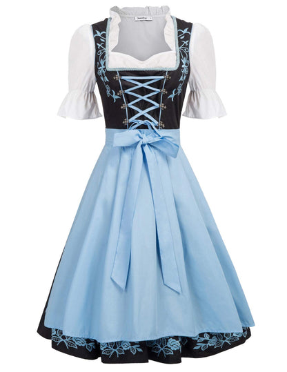 JASAMBAC Women's German Dirndl Dress for Halloween Beer Costumes Size M Color Black
