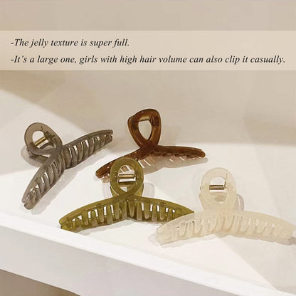 Big Hair Claw Clips Large Jelly Hair Clip for Women Large Butterfly Clip Claw Larger Size Hair Clip for Long Thick Hair 4 Pcs Christmas Gifts