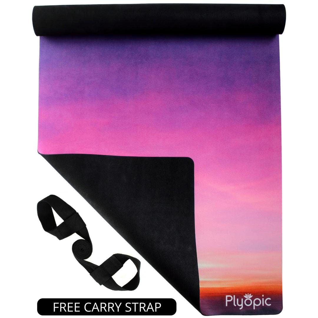 Plyopic. All In One Yoga Mat | Luxury Sweat-Grip Mat/Towel Combo | Ideal for Yoga, Hot Yoga, Bikram, Pilates, Workout & Exercise | Eco-Friendly Natural Rubber