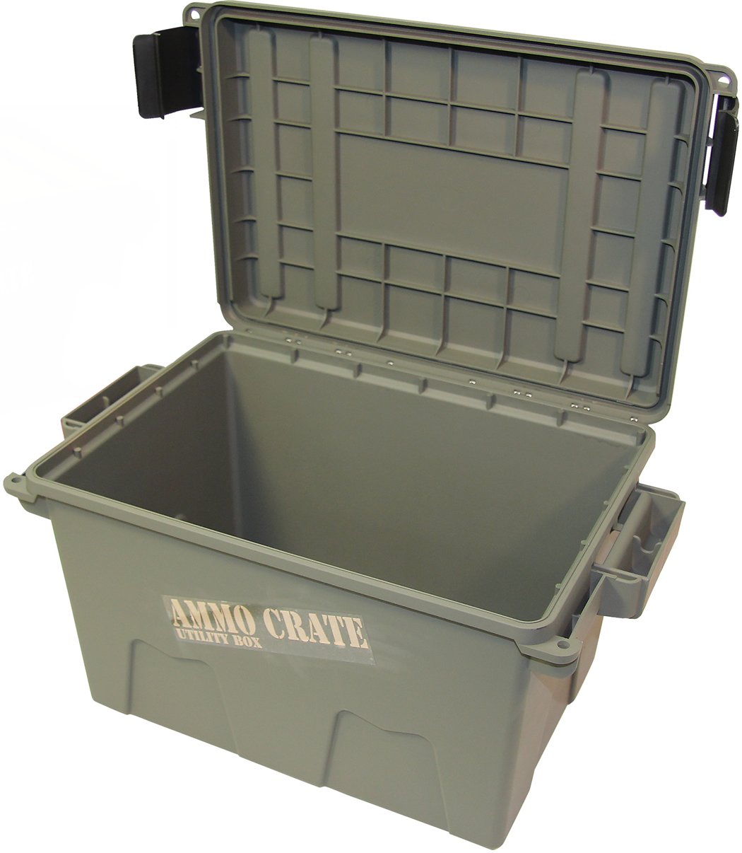 MTM ACR7-18 Ammo Crate Utility Box, Ammo, survival or hunting gear storage, O-Ring seal for water resistant dry storage, Double padlock tabbed for security, Carries 65lbs of gear, Army Green