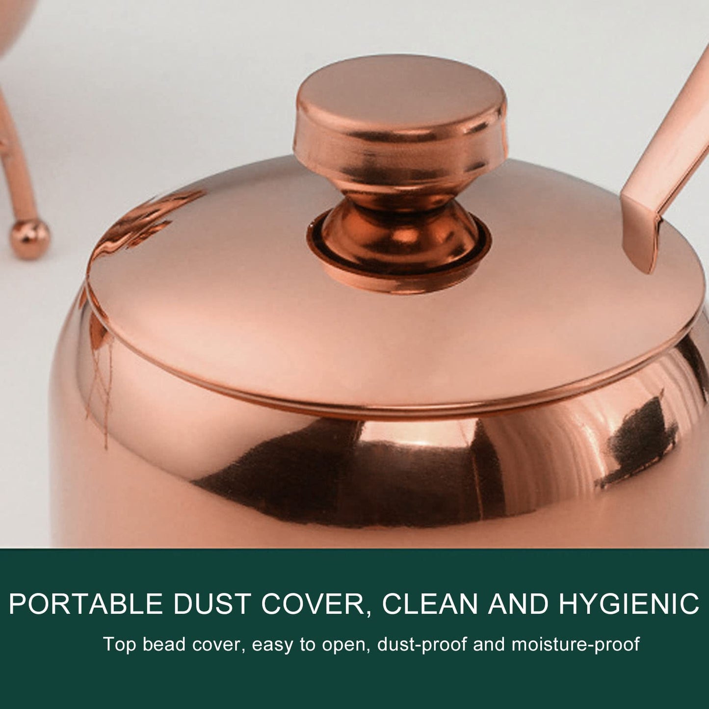 Locadence Stainless Steel Seasoning Box, Condiment Canisters Pots, Sugar Storage Bottle with Lid for Salt, Sugar, Sesame Seeds, Home Kitchen Restaurant (Rose Gold)