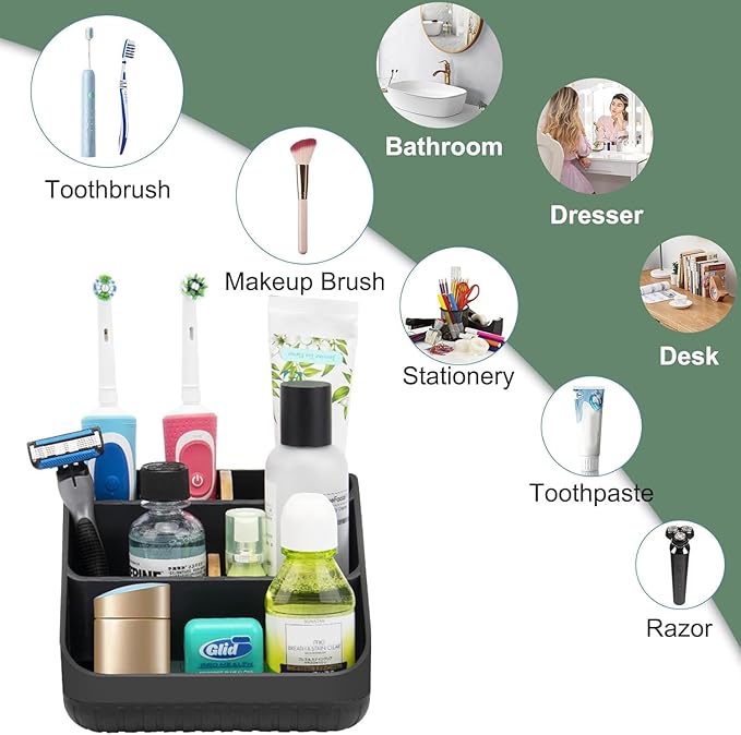 Chintu Toothbrush Holders Bathroom Countertop Organizer-Electric Tooth Brushing