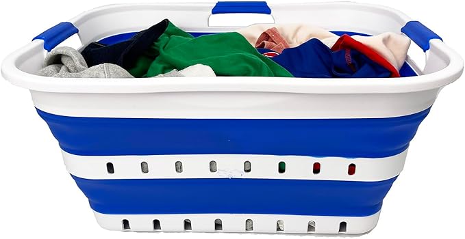 SAMMART 42L Collapsible Plastic Laundry Basket