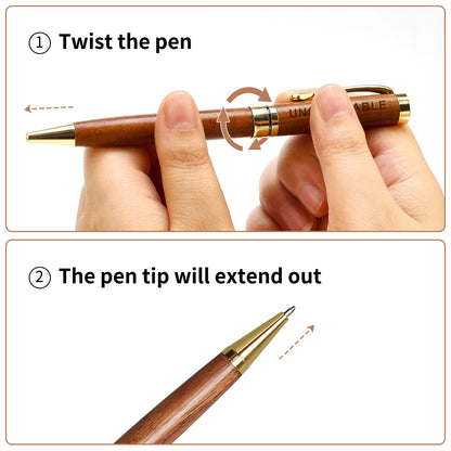 Renawe Fancy Wooden Pens Set with Box Congratulations Gifts for Women Men New Job Promotion Gift for Coworkers Boss Lady Office Business Pen Nice Positive Writing Pens Journaling Luxury Engraved Pens
