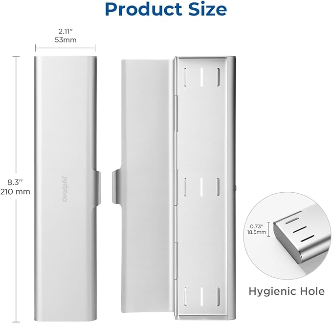 2 Pack Wider Aluminum Toothbrush Travel Case, Portable Travel Toothbrush Holder